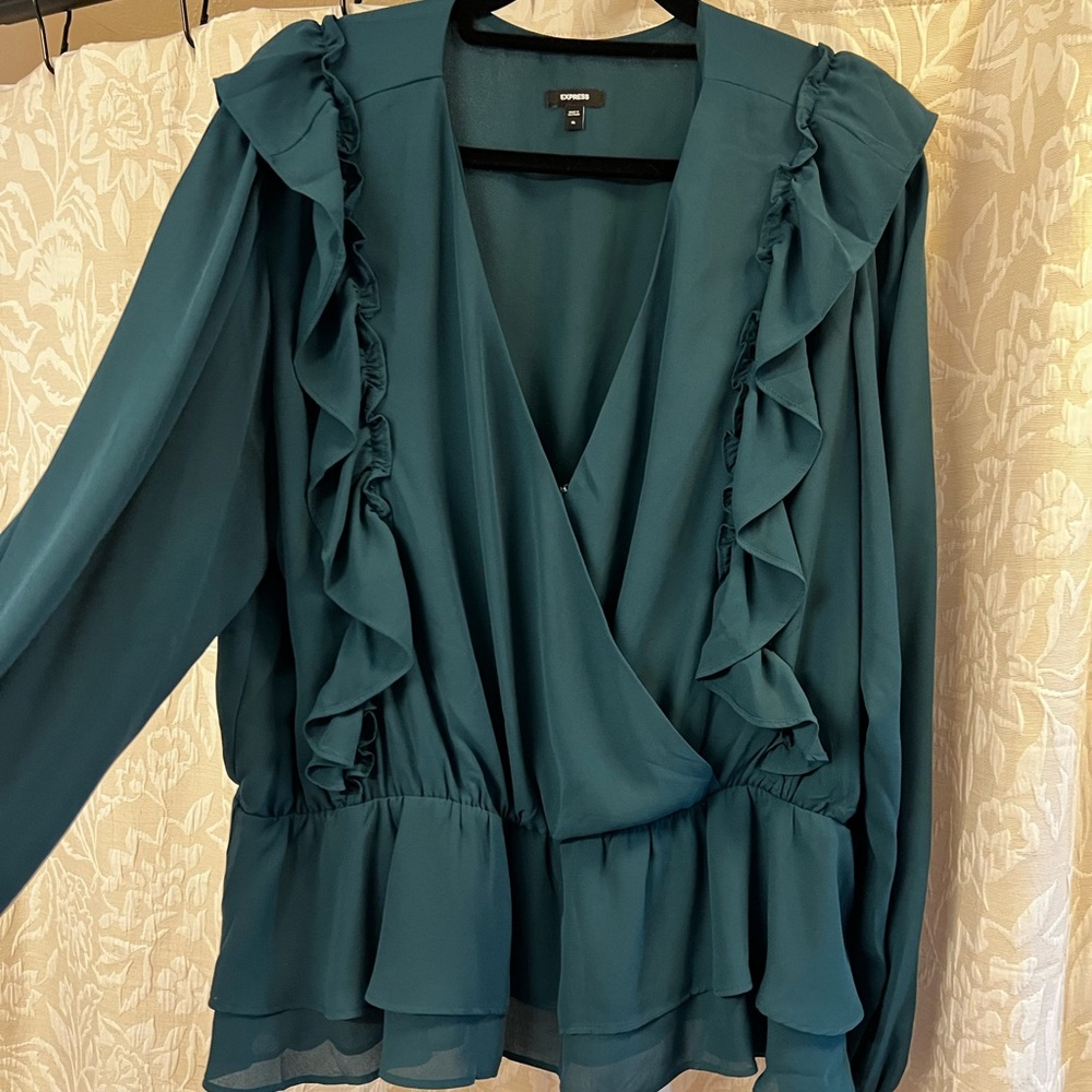 Turquoise Express chiffon blouse